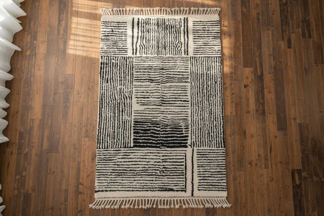 Velvet Nomad H handwoven Moroccan rug full view
