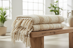 Fluffy White Decke Gefaltet
