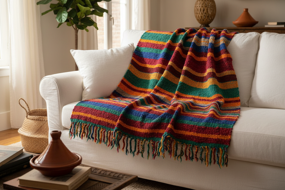 Kilim Stripe Decke Lifestyle