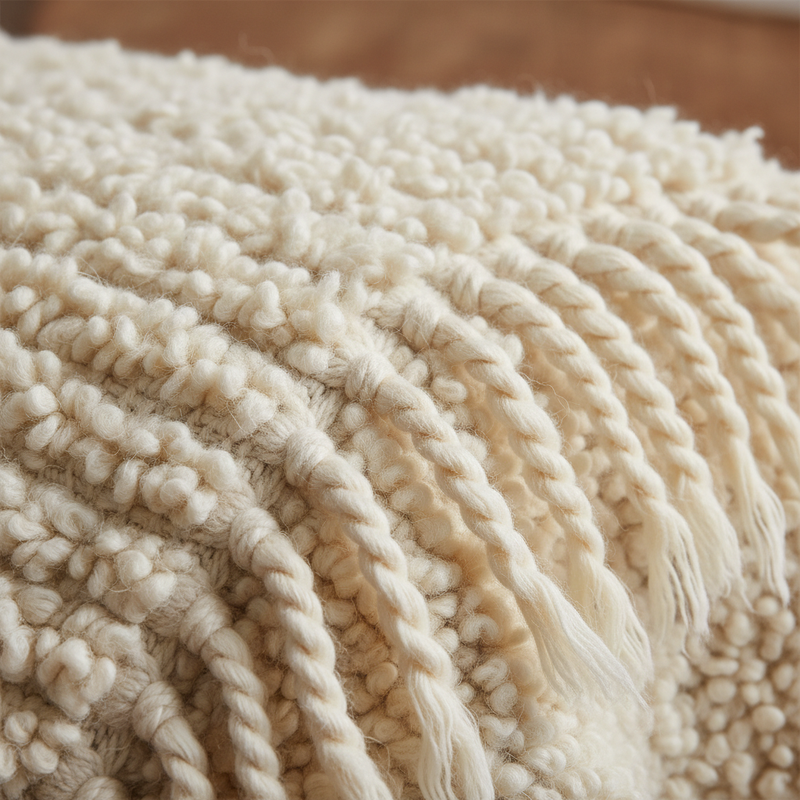 Fluffy White Decke Detail